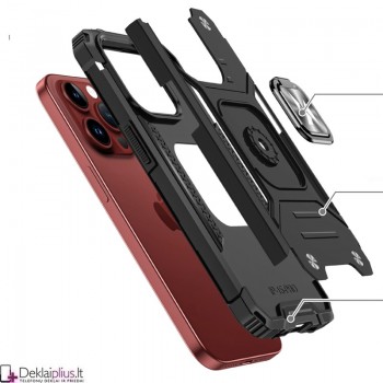 Wozinsky smūgiams atsparus dėklas su žiedu - juodas (Apple Iphone 15 Pro Max) Wozinsky smūgiams atsparus dėklas su žiedu - juodas (Apple Iphone 15 Pro Max)